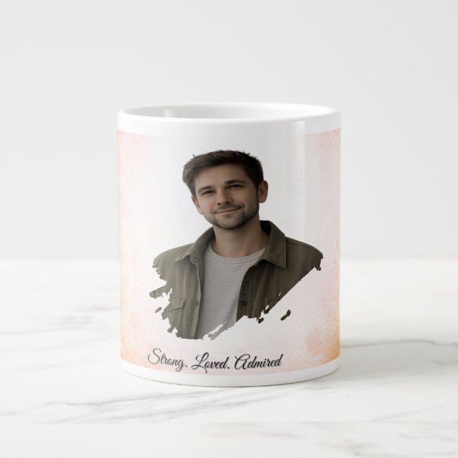 Upload His Photo- Personalized Custom Gift for Him Jumbo-Tasse (Vorderseite)