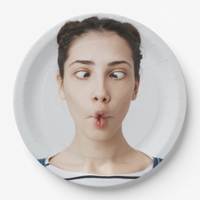  Upload Your Funny Photo Selfie Party  Pappteller (Vorderseite)