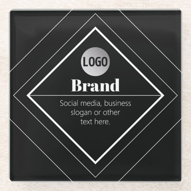 Upload Your Logo & Customizable Text Design Glasuntersetzer (Vorderseite)