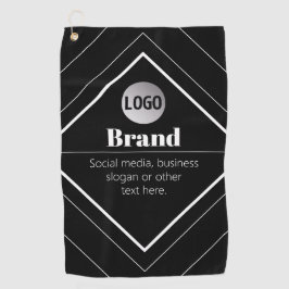 Upload Your Logo & Customizable Text Design Golfhandtuch