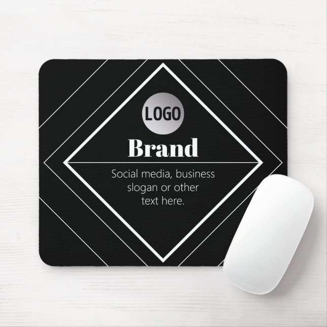 Upload Your Logo & Customizable Text Design Mousepad (Mit Mouse)
