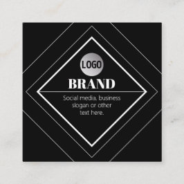 Upload Your Logo & Customizable Text Design Quadratische Visitenkarte