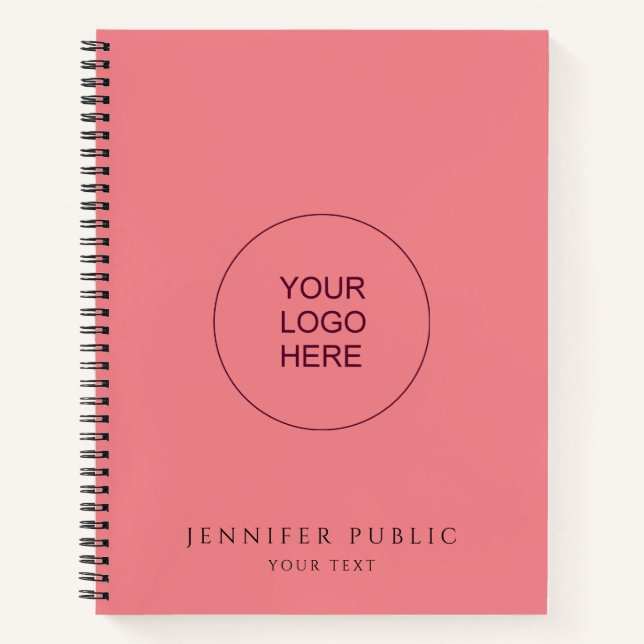 Upload Your Own Company Logo Text Here Notizbuch (Vorderseite)