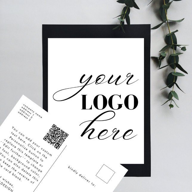 Upload Your Own Design Custom Text QR Code Postkarte (Von Creator hochgeladen)