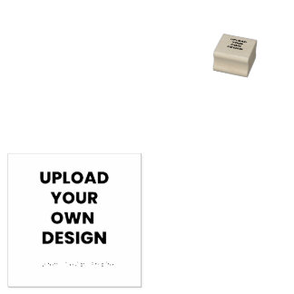 Upload Your Own Design Here | Black & White Gummistempel
