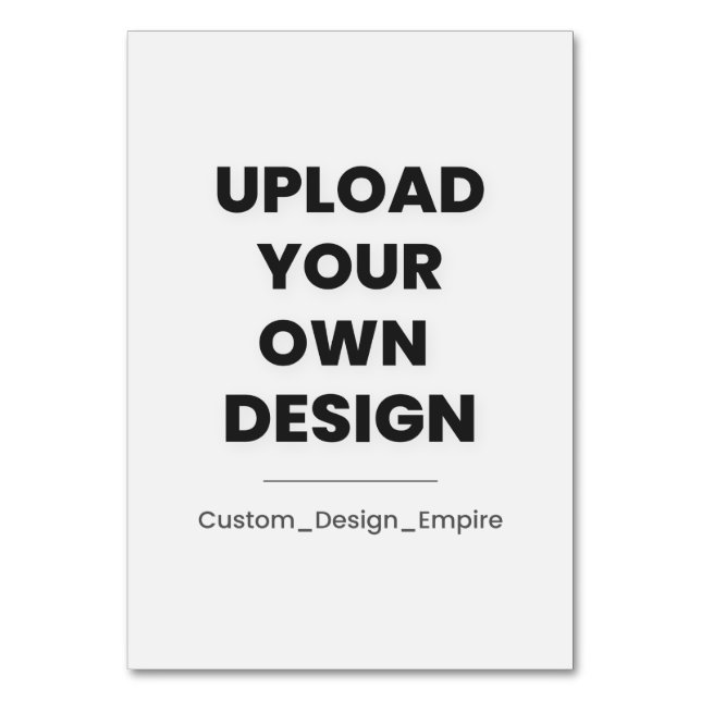 Upload Your Own Design Here | Custom Template Tischnummer (Vorderseite)