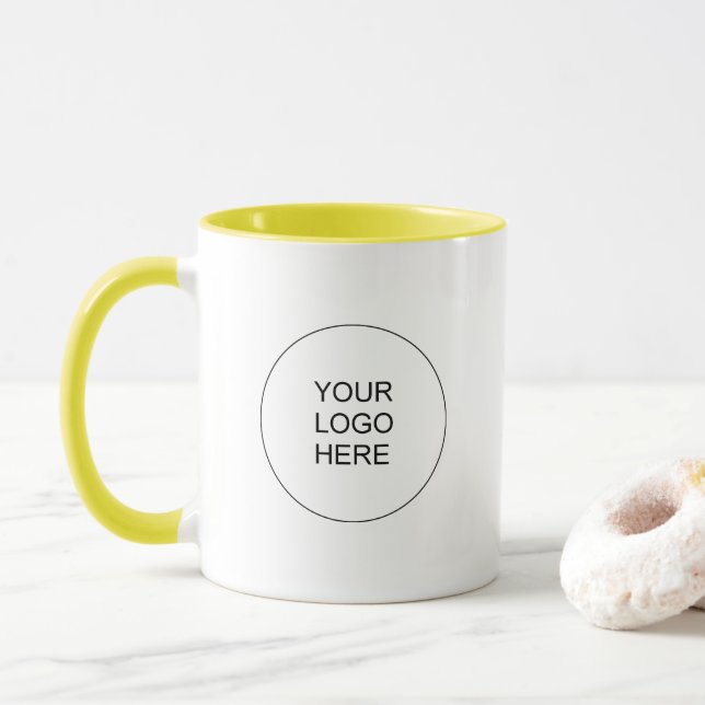 Upload Your Own Logo Elegant Modern Promotional Tasse (Mit Donut)
