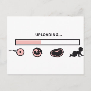 uploading baby pregnant woman ankündigungspostkarte