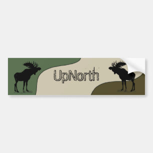 UpNorth Moose Silhouette Bumper Sticker Autoaufkleber