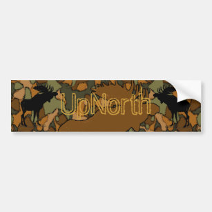 UpNorth Moose Silhouette Camouflage Autoaufkleber