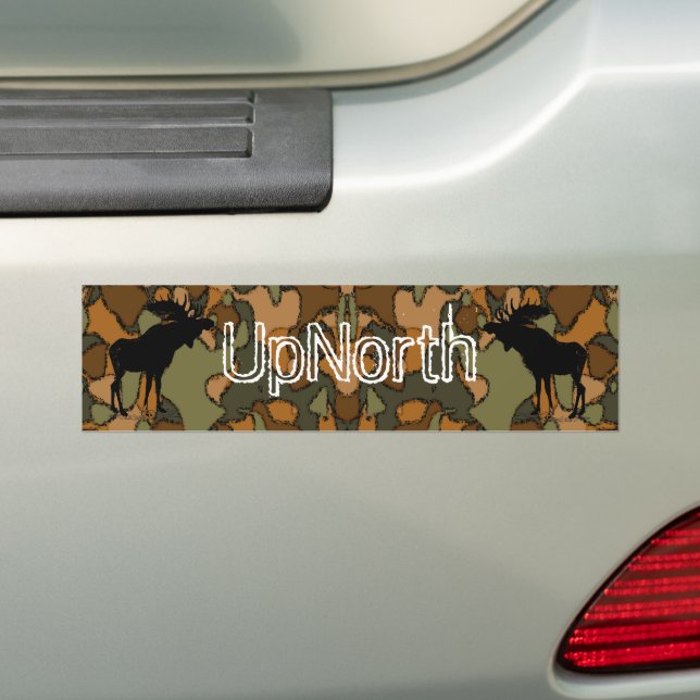UpNorth Moose Silhouette Camouflage Autoaufkleber (Auf Auto)