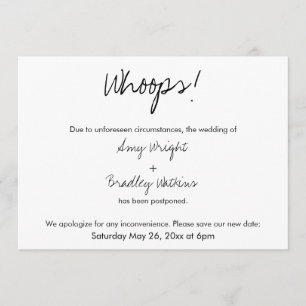 "Uppeln!" Humorale vertagte Hochzeitsankündigung Einladung