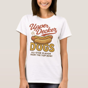 Upper Decker Dogs – Vintage Stadion Hot Dog Tee