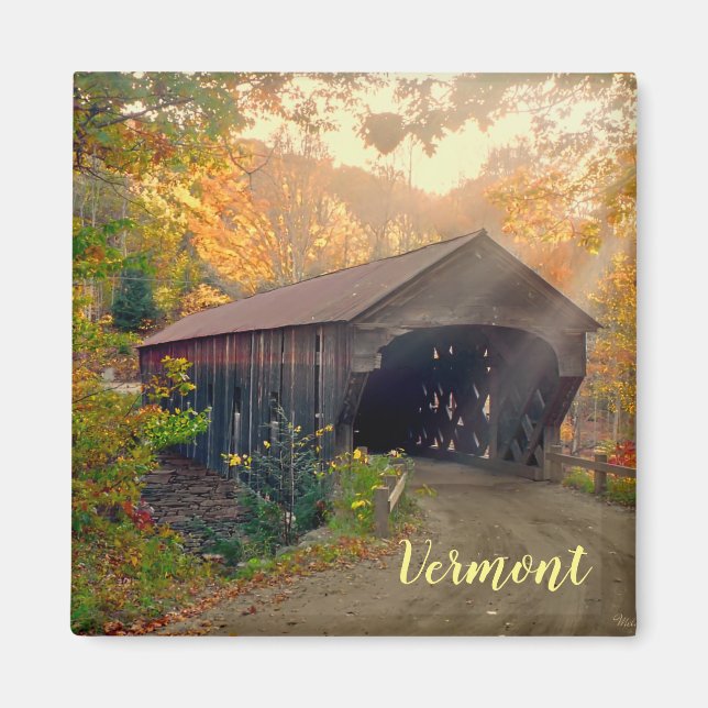 Upper Falls Covered Bridge, Vermont Magnet (Vorne)