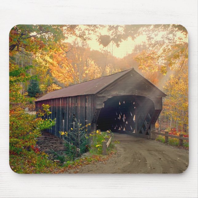 Upper Falls Covered Bridge Vermont Mousepad (Vorne)