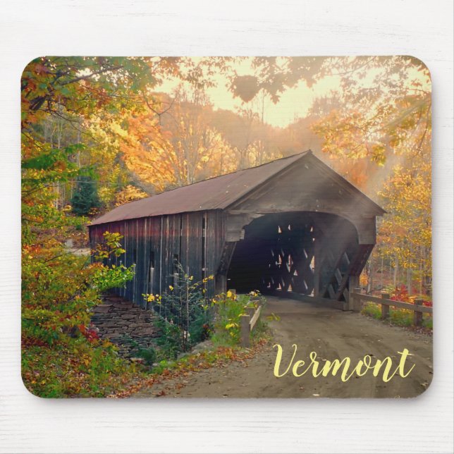 Upper Falls Covered Bridge, Vermont Mousepad (Vorne)