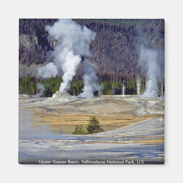 Upper Geyser Becken, Yellowstone Nationalpark, USA Magnet (Vorne)