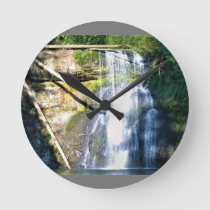Upper North Falls, OR Runde Wanduhr
