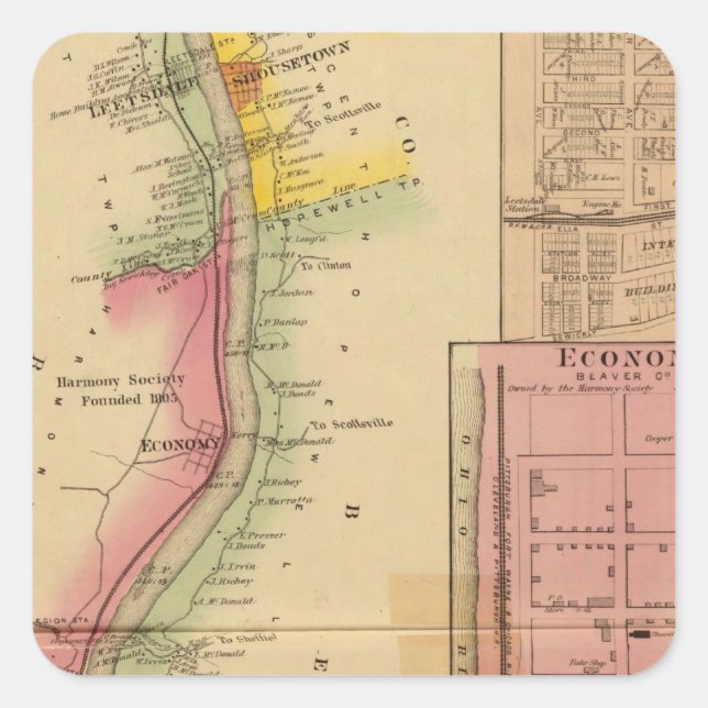 Upper Ohio River and Valley 10 Quadratischer Aufkleber (Vorderseite)
