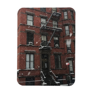 Upper West Side Brownstone Fire Escape NYC Schnee Magnet