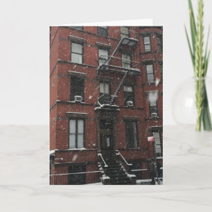 Upper West Side Feuertreppe NYC New York Winter Feiertagskarte