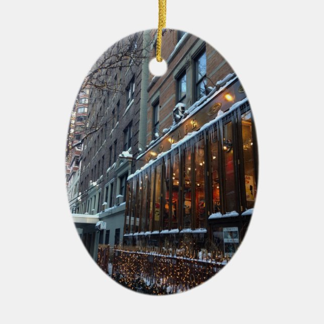 Upper West Side Icicles New York City Winter NYC Keramikornament (Vorne)