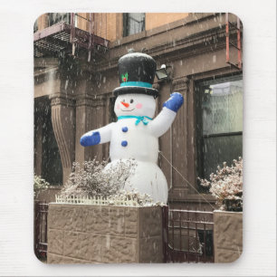 Upper West Side Snowman New York City NYC Snow Mousepad
