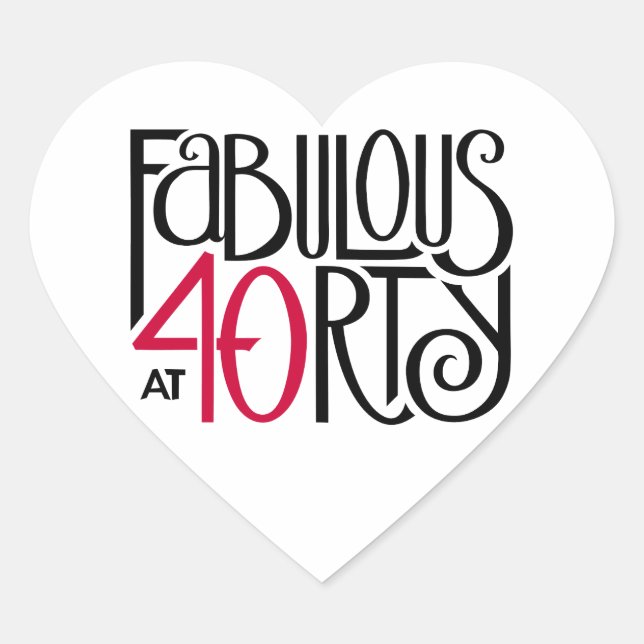 üppig bei 40 rot Herz-Aufkleber (Vorderseite)