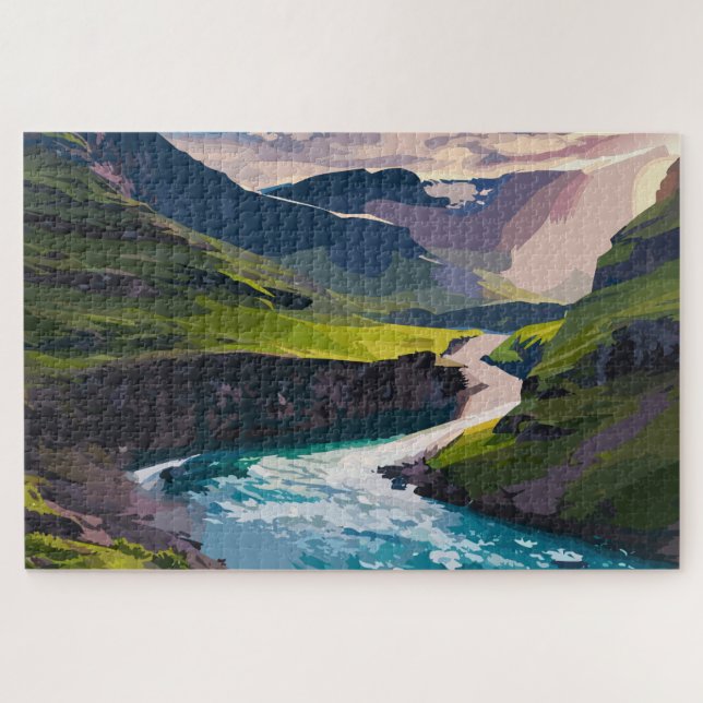 Üppig Grün Puzzle (Horizontal)