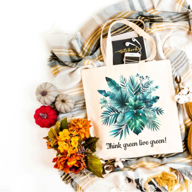 üppig grüne tropische Blätter Tragetasche (Von Creator hochgeladen)