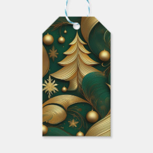 ÜPPIG VERZIERTER WEIHNACHTSBAUM IN GRÜN UND GOLD GESCHENKANHÄNGER
