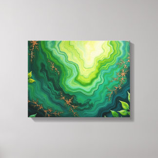 Üppige Adern – 40cm x 30cm Abstracter Dschungel-Fl Leinwanddruck