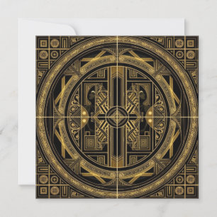 Üppige Art Deco geometrische Symmetrie, Vintage 19 Karte