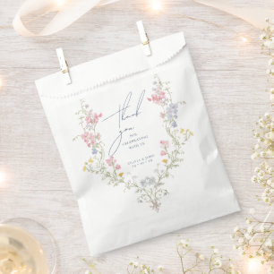 Üppige blaue Boho-Wildblumen elegante Hochzeit Geschenktütchen
