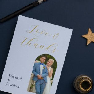 Üppige blaue Hochzeit Dankeskarte
