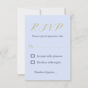 Üppige blaue Hochzeit RSVP Karte