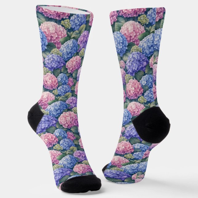 Üppige blühende Hortensien-Gärten Socken (Gewinkelt)