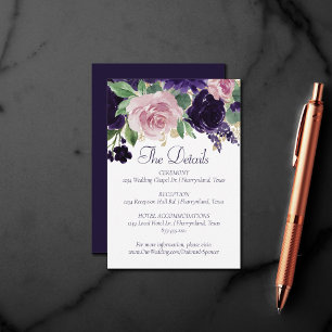 üppige Blüten Lila und rosa Rosendetails Begleitkarte
