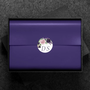 üppige Blüten   Lila und Rosa Save the Date Runder Aufkleber