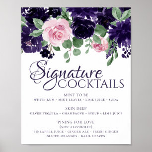 Üppige Blüten   Lila und Rosa Signature-Drinks Poster