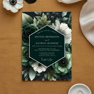 Üppige Emerald Botanical Hochzeit Einladung