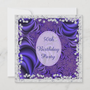 Üppige Flieder- und Diamantene 50. Geburtstagsfeie Einladung