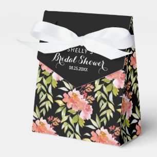 Üppige florale Grünpflanzen Brautparty Schwarz Geschenkschachtel