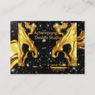 Üppige Gold Flüssigkeit Wirbel – Achempong Designe Visitenkarte