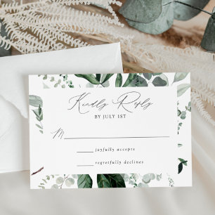 Üppige Grün-Hochzeit RSVP Karte