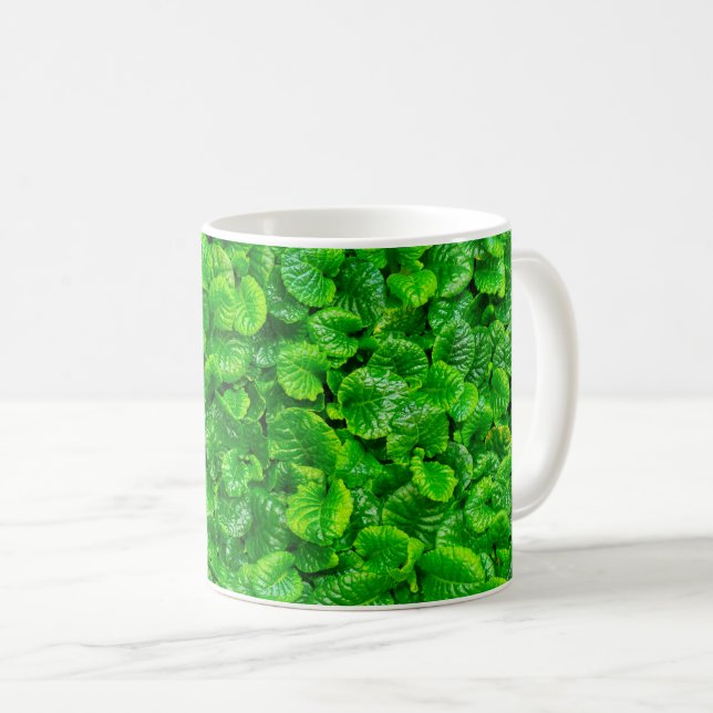 Üppige grüne Blätter  Kaffeetasse (VorderseiteRechts)