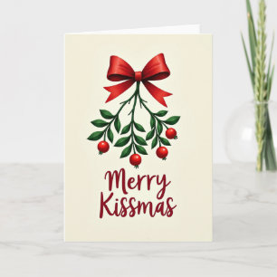 Üppige Mistelzweig Merry Kissmas Liebeskarte Karte
