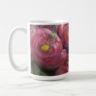 Üppige rosa Blumenmalerei Kaffeetasse