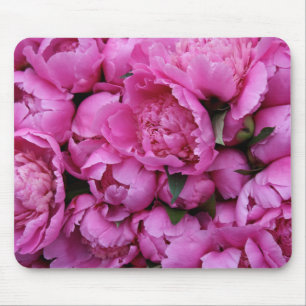 Üppige rosa Pfingstrosen-Blumen Mousepad