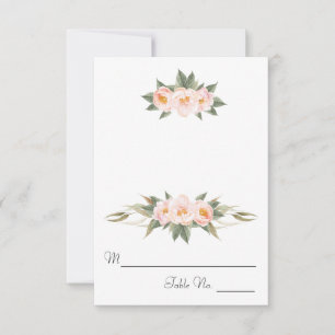 Üppige rosa Pfingstrosen Floral-Escort Einladung